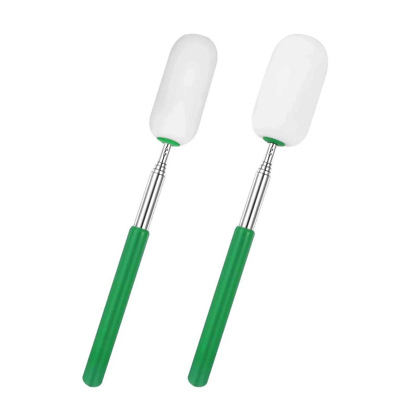 2 pack Telescoping Sponge Pottery, Retractable Clay Tool Sponges on Stick Extend up to 27.9in Telescoping Sponge Sticks for Pottery (Green) - Image 1