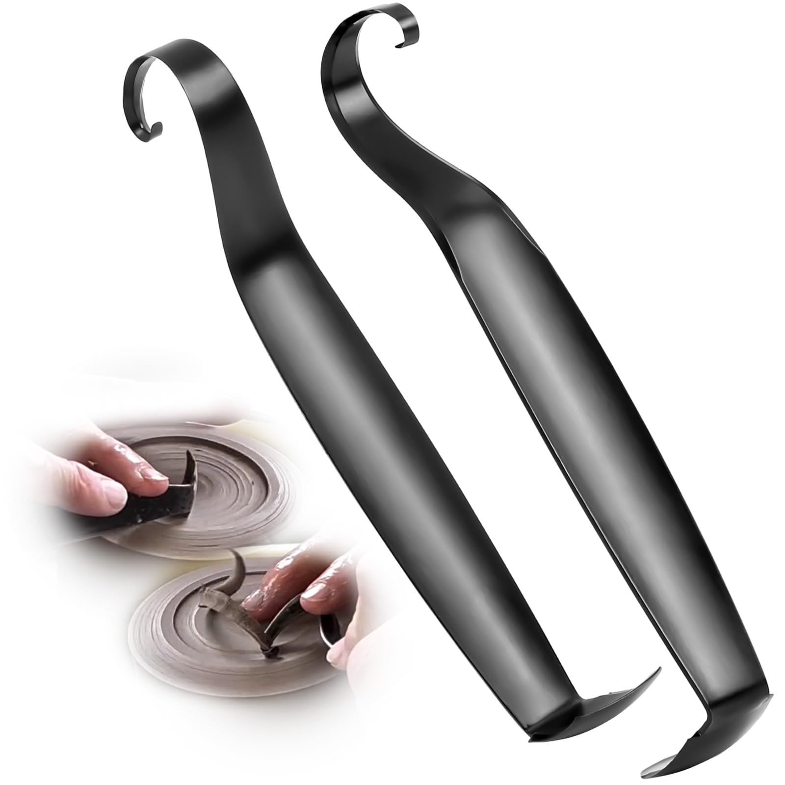 2 pack Stainless Steel Pottery Trimming Tools for Clay and Ceramic Trim, Pottery Double Ended Trim Tools and Trimming Tools Ceramics for Pottery and Clay Artists - Image 2