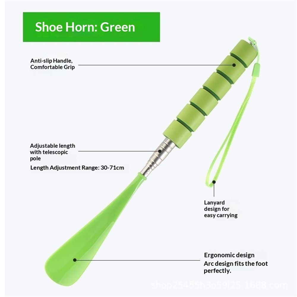 2 pack Shoe Horn Retractable Stainless Steel Long-Handle Foldable Shoe Puller for Seniors Extended Travel Pregnant Women - Image 2