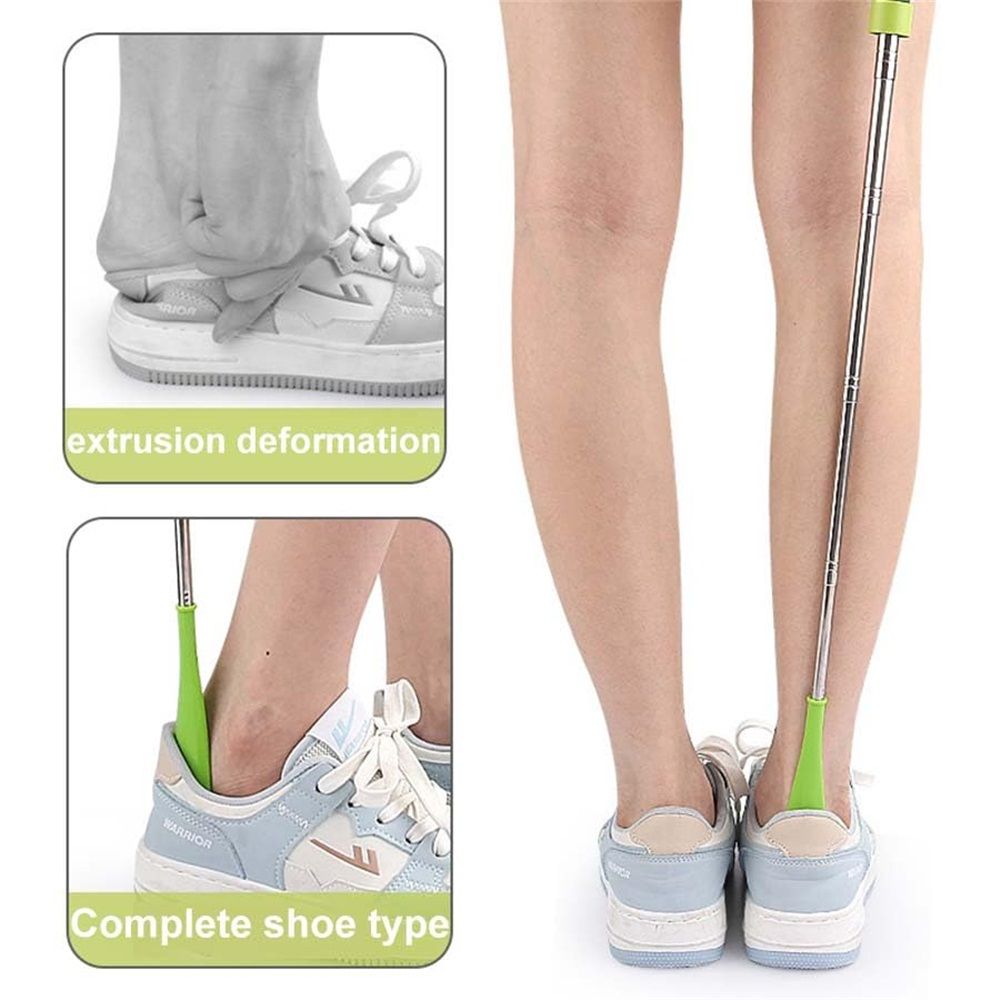 2 pack Shoe Horn Retractable Stainless Steel Long-Handle Foldable Shoe Puller for Seniors Extended Travel Pregnant Women - Image 3