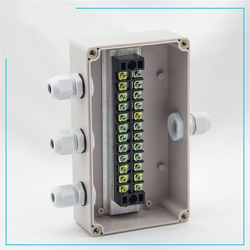 2 pack 1 in to 3 Out Electrical Junction Box w Terminal Connector Gland 158 x 90 x 60mm Waterproof Plastic Grey Dustproof Electric Project Enclosure - Image 3