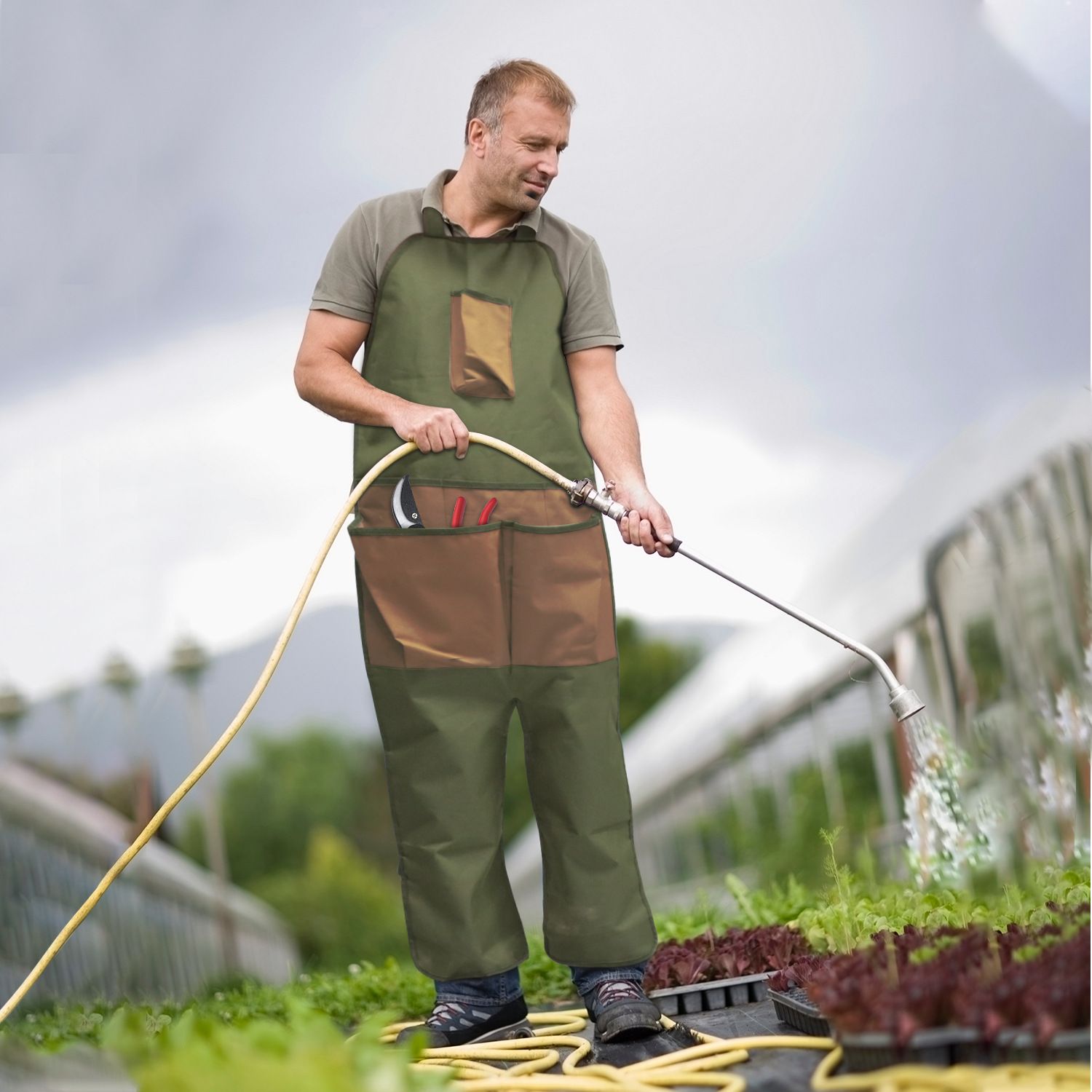 Gardening Apron Adjustable Legs Waterproof Apron mens Tool gardening aprons,for Gardening Woodworking Pottery BBQ Cafe Kitchen Painting Carpenter Work - Image 3