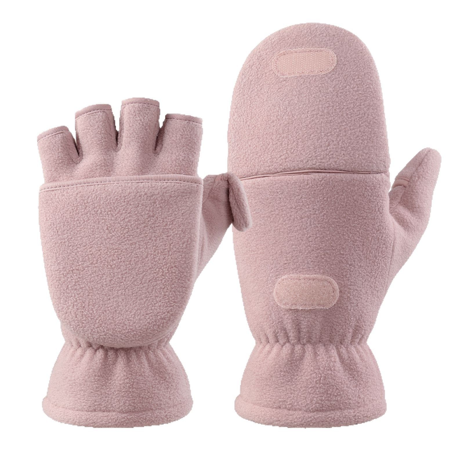 Winter Gloves Fingerless Convertible Mittens Thermal Polar Double layered thickened Insulated Lining Windproof Warm for Men Women（M） - Image 1