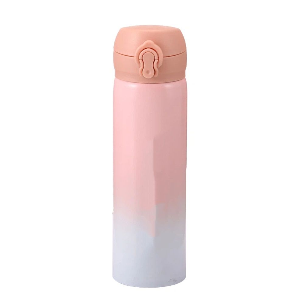 17 oz / 500 ml Insulated Water Bottle, Stainless Steel Thermo Coffee Travel Mug, Thermal Cup with Snap Flip Lid, BPA Free for Hot and Cold Drinking, Pink - Image 1