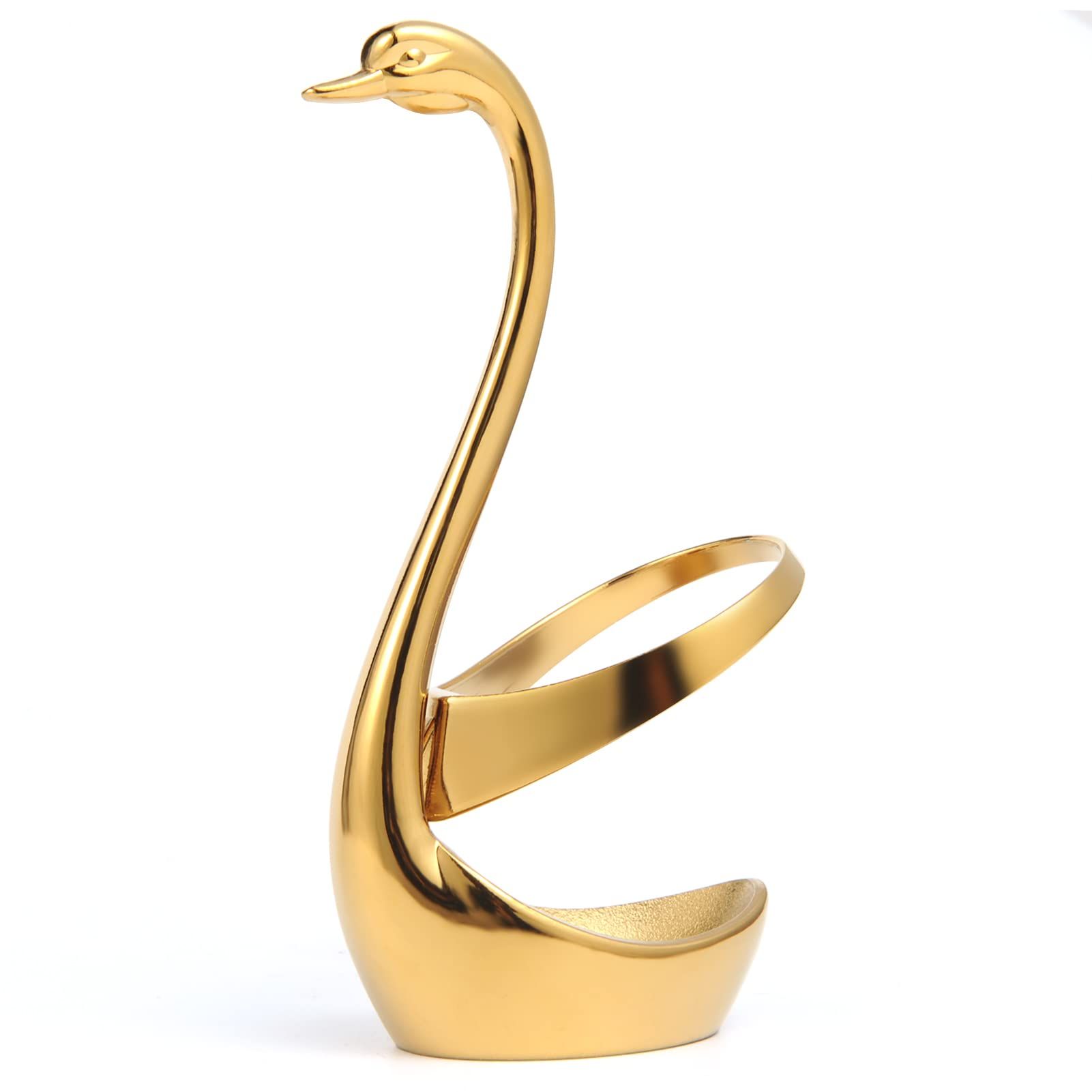 Elegant Small Gold Swan Base Holder for Coffee Bar & Dining, Perfect for Wedding & Entertaining Table Decor - Image 1