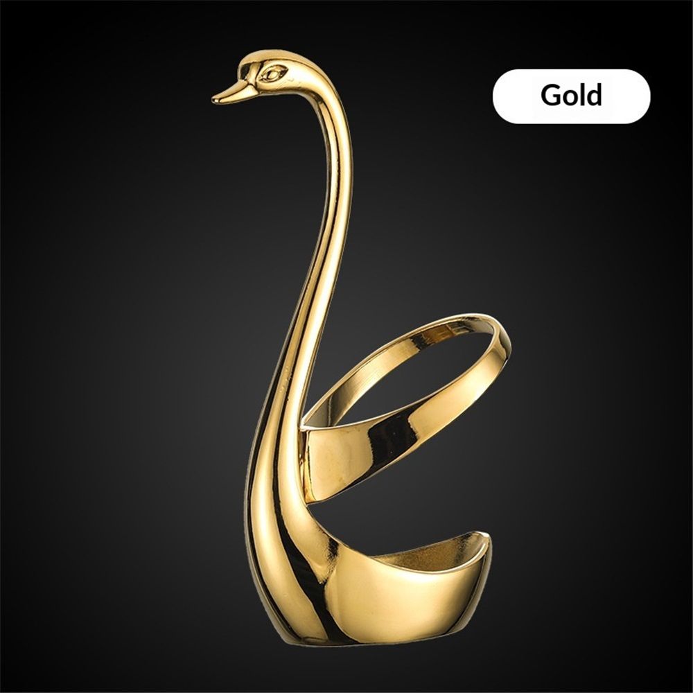 Elegant Small Gold Swan Base Holder for Coffee Bar & Dining, Perfect for Wedding & Entertaining Table Decor - Image 4