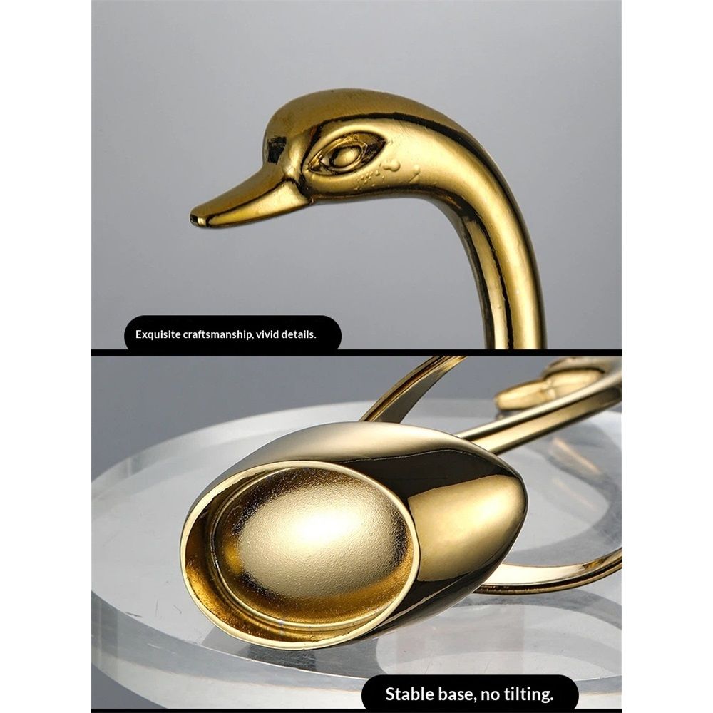 Elegant Small Gold Swan Base Holder for Coffee Bar & Dining, Perfect for Wedding & Entertaining Table Decor - Image 5