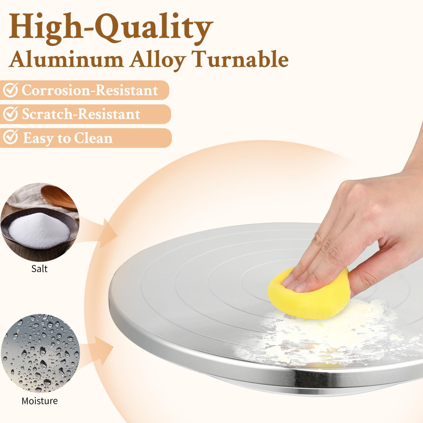 7.8 Inch Banding Wheel,Wheel Turnable Aluminium Alloy Metal Sculpting Wheel Rotate with Ball Bearings for Ceramics Clay Model Making Cake Decor Paint Spraying - Image 3