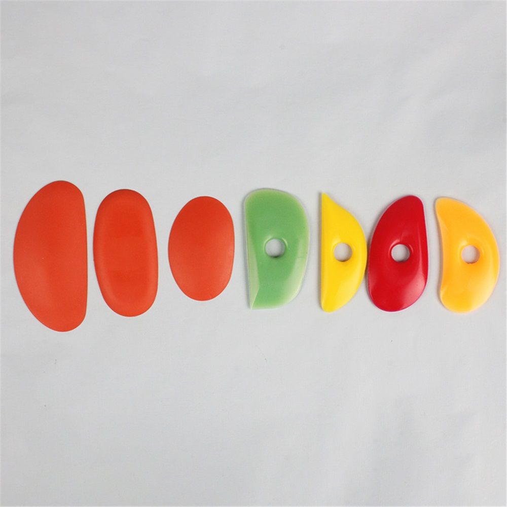 21 Pcs Soft Ribs for Pottery Clay Silicone Rib Ceramics Tools Pottery Rubber Clay Ceramic Ribs for DIY Smooths Shapes Sculpting Tools, 7 Styles(Bright Color,Classic Style) - Image 1