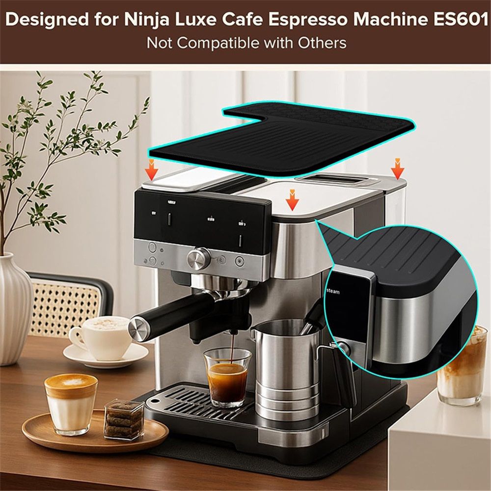 Top Mat Cafe Espresso Machine – Protect Top Surface Food Grade Silicone Tamping Mat for Cafe Accessories – Waterproof Non-Slip Espresso Tamper Mat Black - Image 5