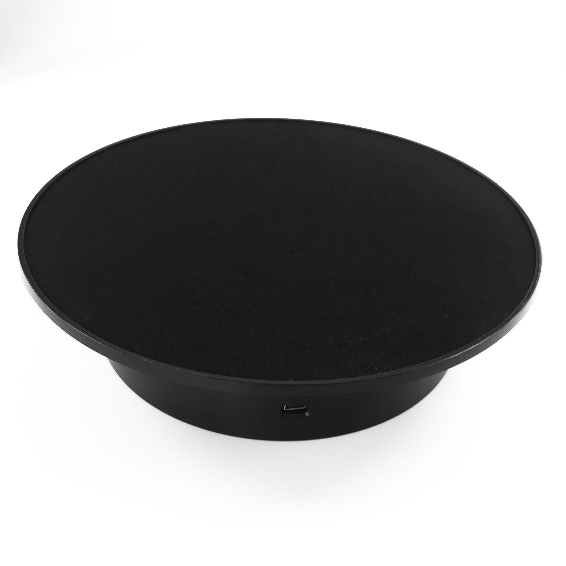 Motorized Rotating Display Stand, 360 Degree Electric Rotating Turntable with Velvet Top, Load Automatic Mute Lazy for Photography Products Jewelry 3D Model, Black Stand - Image 2