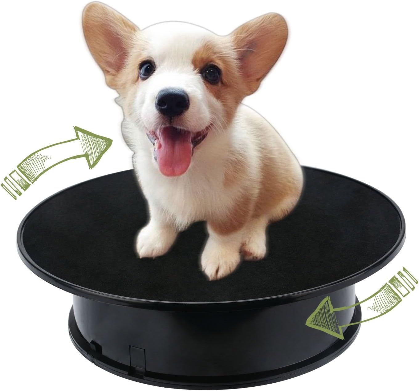 Motorized Rotating Display Stand, 360 Degree Electric Rotating Turntable with Velvet Top, Load Automatic Mute Lazy for Photography Products Jewelry 3D Model, Black Stand - Image 5