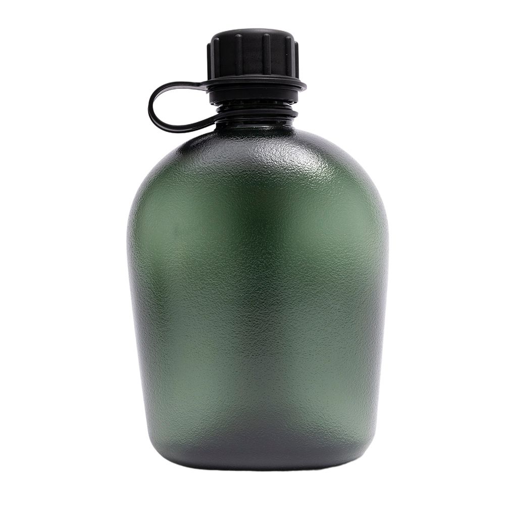 Canteen Water Bottle - 1 LWater Canteen Water Bottle for  Hiking Camping Survival (Bottle & Cover Olive) - Image 2