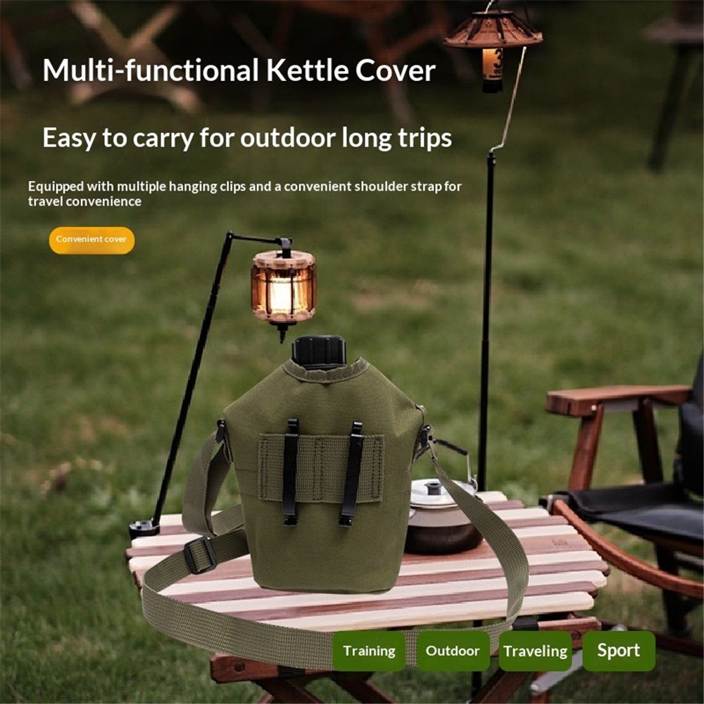 Canteen Water Bottle - 1 LWater Canteen Water Bottle for  Hiking Camping Survival (Bottle & Cover Olive) - Image 3