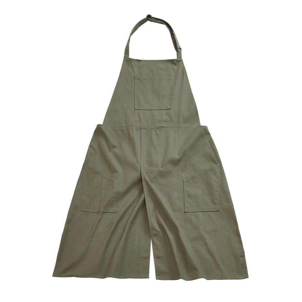 Pottery Apron Split Leg Long Artist Painting Aprons with 3 Pockets for Ceramics Clay Women Men（green） - Image 5