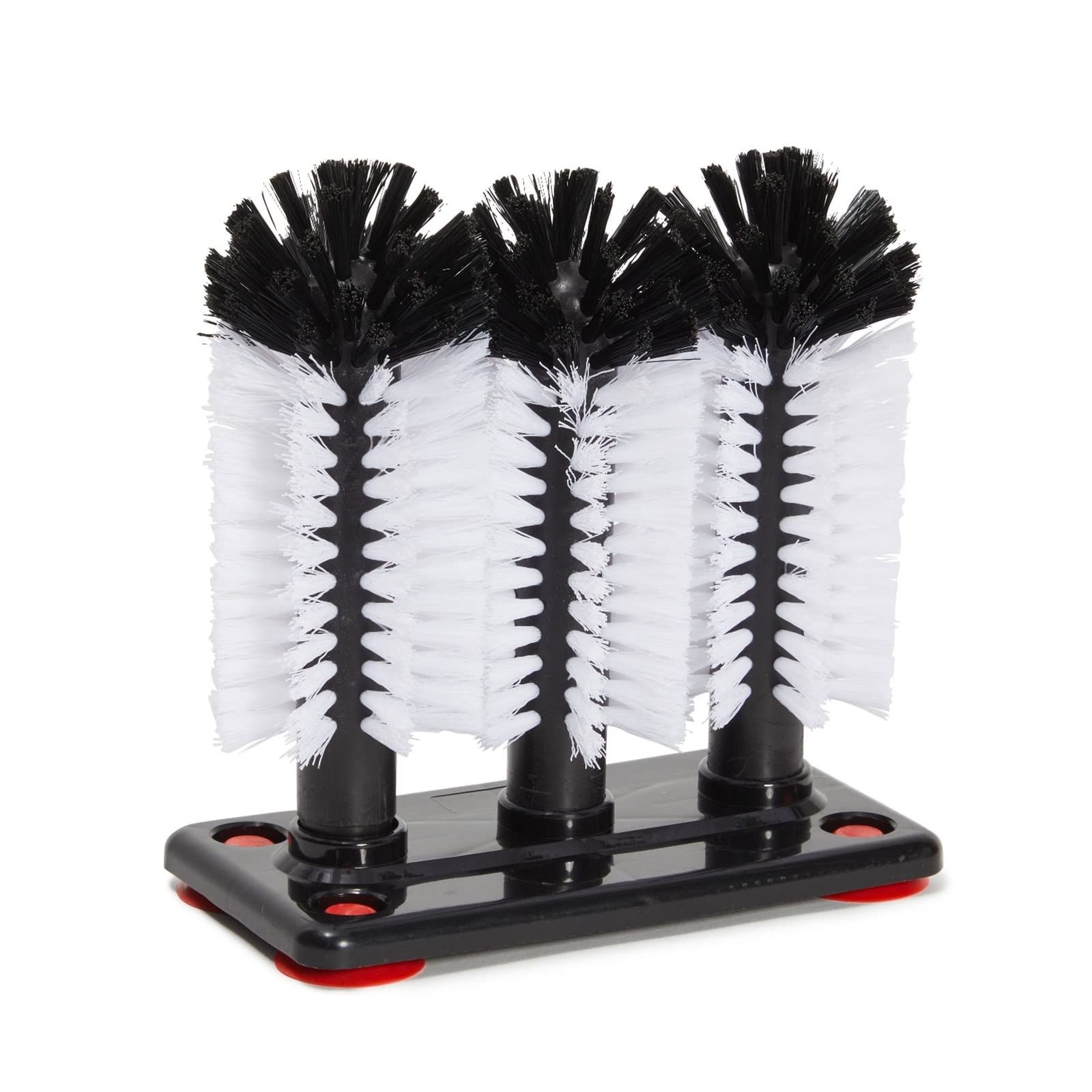 Glass Washer Brush Cleaner - 3 Brushes per Base Bristle Brush for Beer Cup, Long Leg Cup, Red Wine Glass & More Bar Kitchen Sink Home Tools - Image 1