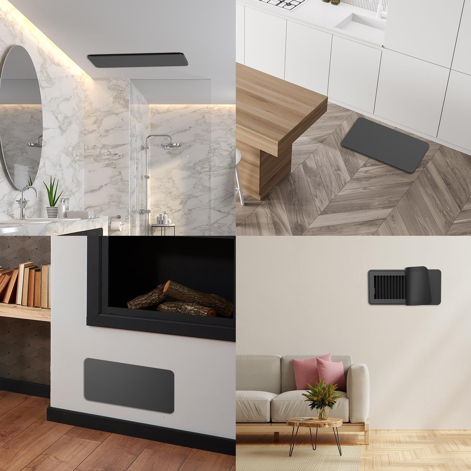 Magnetic Vent Covers (4-Pack) for Complete Sealing of Residential Standard Floor Vent Covers 5.5