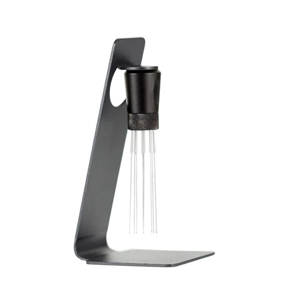 Magnetic Coffee Stirrer 0.4mm 7 Installed Pins + 0.25mm for Espresso Distribution Tool with Metal Stand for Barista Espresso (Black) - Image 1