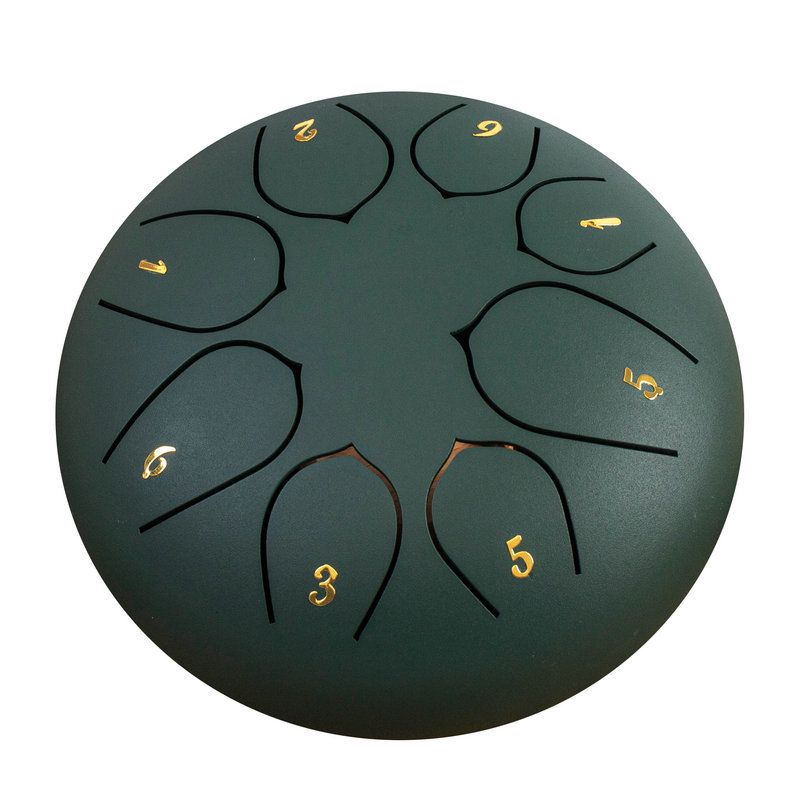 Rain Drum for Outside Garden, 6 Inches 8 Notes Steel Tongue Chakra Drums, Waterproof Meditation Rain Chime, Musical Instruments for Adult Gift with Bag, Music Book, Drum Mallets (Green) - Image 5