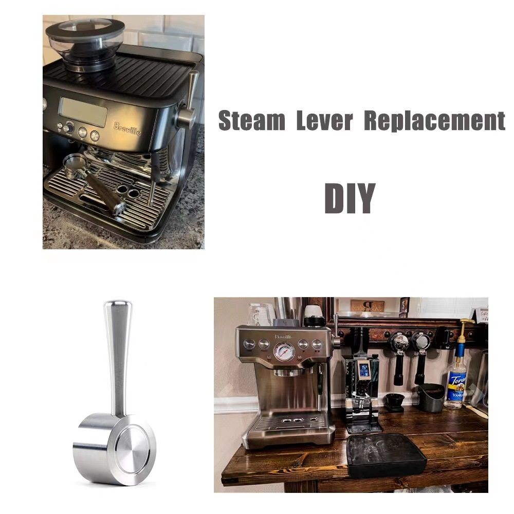 Coffee Products Replacement Steam Lever Espresso Machines | Ergonomic Stainless Steel Design | Compatible  Easy Grip | Silver Finish - Image 3