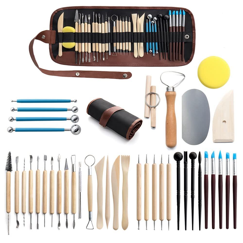 Clay Tools 40PCS Pottery Tools Clay Sculpting Tools Polymer Clay Tools Kit Ceramic Tools for DIY Handcraft Modeling Clay Carving Tools Set - Image 1