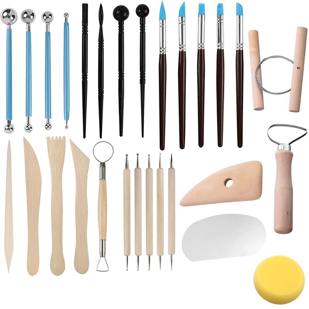Clay Tools 40PCS Pottery Tools Clay Sculpting Tools Polymer Clay Tools Kit Ceramic Tools for DIY Handcraft Modeling Clay Carving Tools Set - Image 2