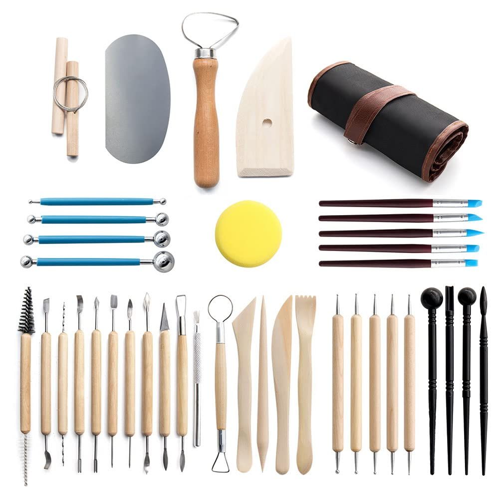 Clay Tools 40PCS Pottery Tools Clay Sculpting Tools Polymer Clay Tools Kit Ceramic Tools for DIY Handcraft Modeling Clay Carving Tools Set - Image 3
