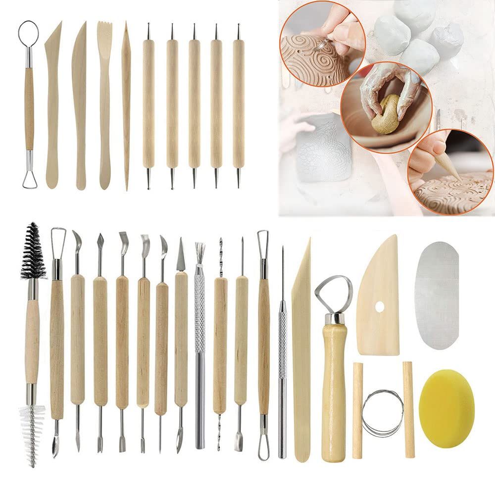 Clay Tools 40PCS Pottery Tools Clay Sculpting Tools Polymer Clay Tools Kit Ceramic Tools for DIY Handcraft Modeling Clay Carving Tools Set - Image 5