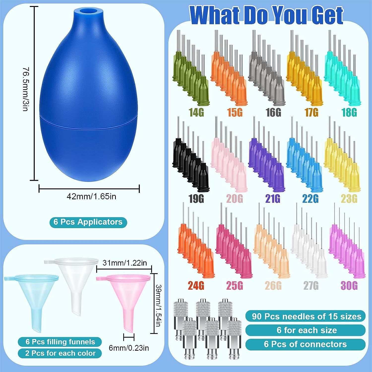 108 Pcs Pottery Tools Supplies Ceramic Precision Applicator, Precision Tips Applicator for Ceramic Bottles Glaze Clay Tools Set, Slip Trailing Pottery Glaze Squeeze Bottle - Image 2