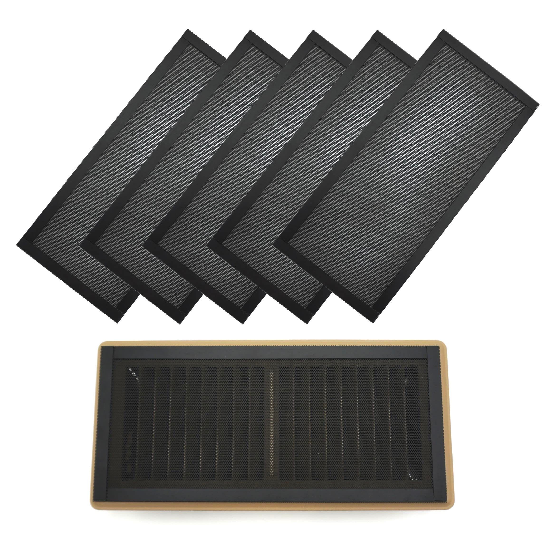8pcs 12*5.5in Floor Vent Covers Rectangle Air Vent Screen Cover Magnetic PVC Vent Mesh Floor Register Cover Plastic Vent Screen for Wall Ceiling Floor Catch Debris Hair Insect - Image 1