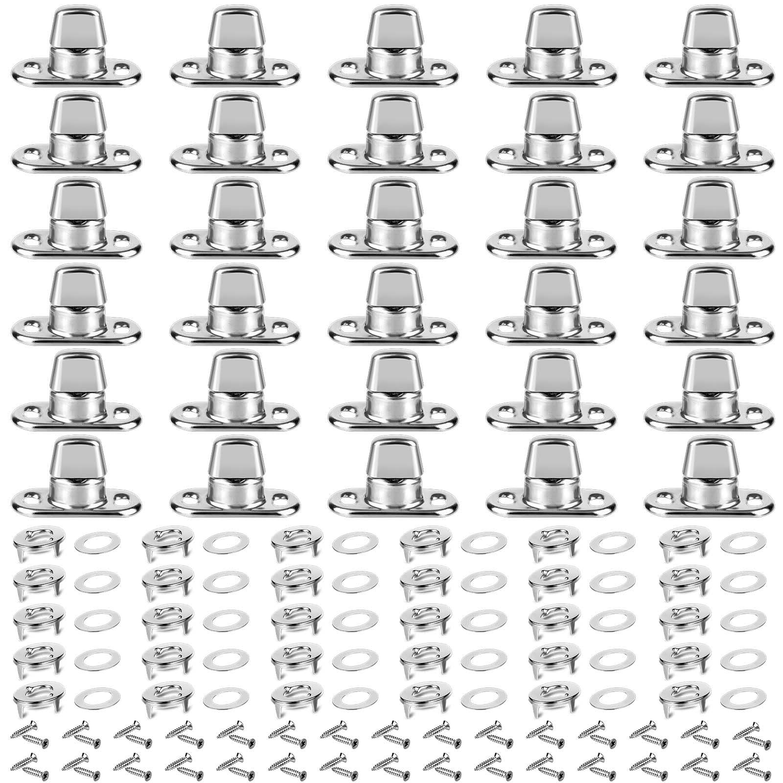 30 Piece Set Grade Twist Lock Fasteners Turn Button Eyelet and Stud, Mounting Screws for Canvas Marine Fastener Turn Buttons - Image 1