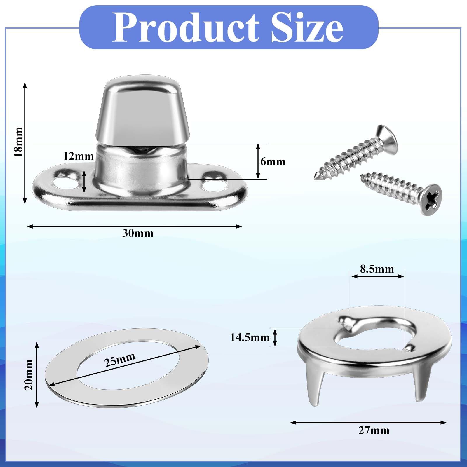 30 Piece Set Grade Twist Lock Fasteners Turn Button Eyelet and Stud, Mounting Screws for Canvas Marine Fastener Turn Buttons - Image 2