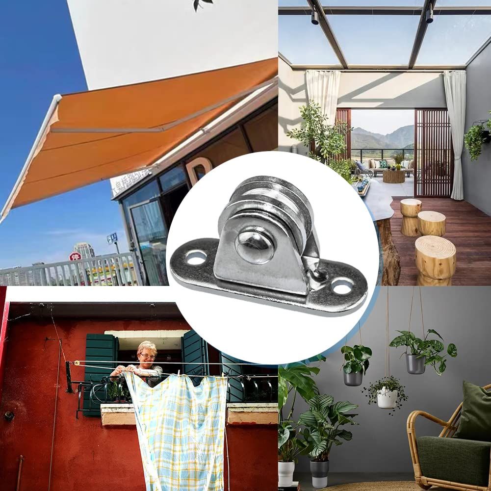 Small Pulley Block Silent Pulley Wheel Heavy Duty Fixed Pullies for Cord Material Handling Moving and DIY Project Wall Ceiling Mount Pulleys (4 Pack) - Image 4