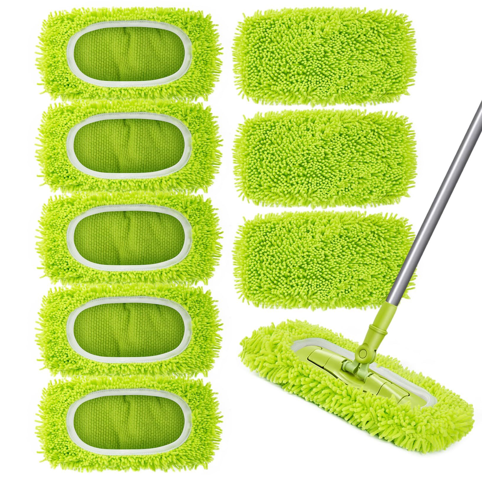 Reusable Dry Sweeping Cloths Microfiber Wet Mop Pads Compatible Mop Replacement Sweeping Mopping pad Refills for Hardwood Surface Floor Cleaning (8PCS) - Image 1