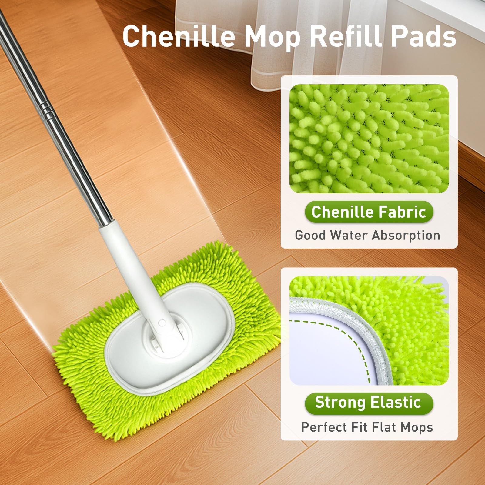 Reusable Dry Sweeping Cloths Microfiber Wet Mop Pads Compatible Mop Replacement Sweeping Mopping pad Refills for Hardwood Surface Floor Cleaning (8PCS) - Image 3