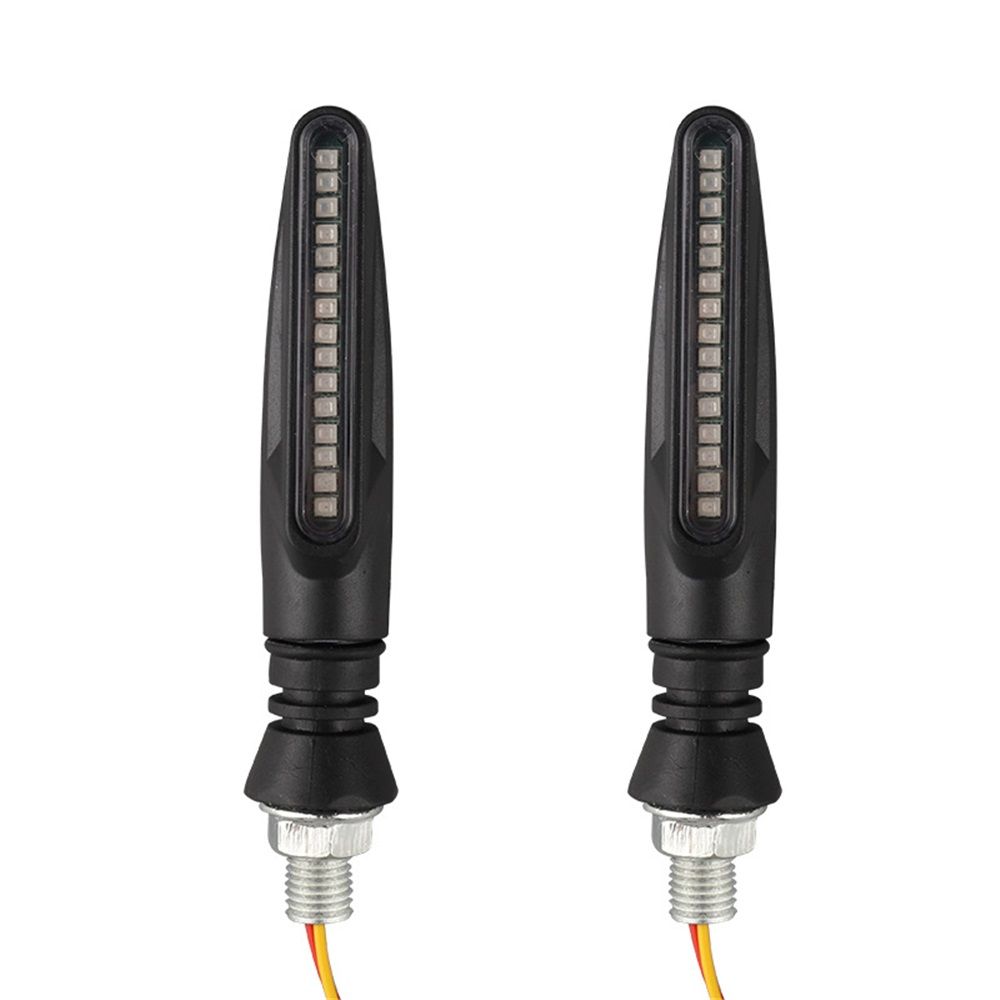 4PCS Motorcycle Indicators - Flowing Turn Signal Lights, Daytime Running and Brake Lights - 12V LED Amber White Red for Motorbike - Image 1