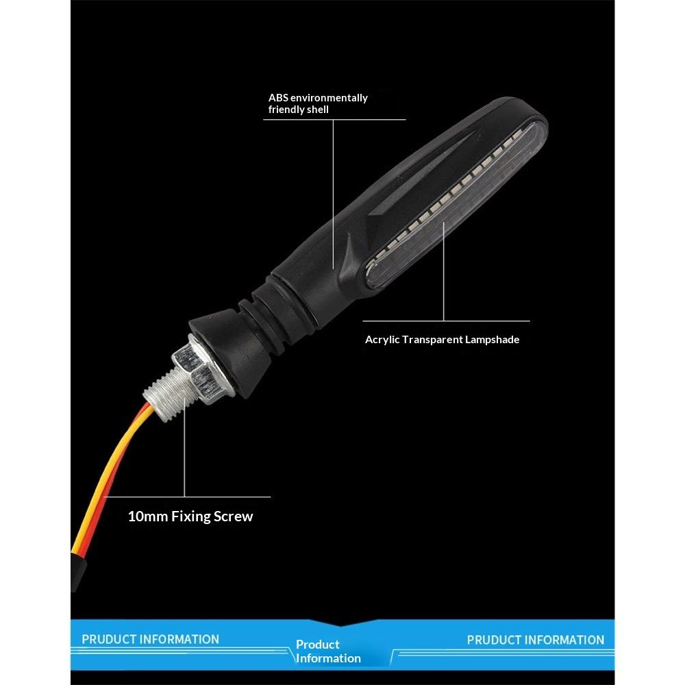 4PCS Motorcycle Indicators - Flowing Turn Signal Lights, Daytime Running and Brake Lights - 12V LED Amber White Red for Motorbike - Image 2