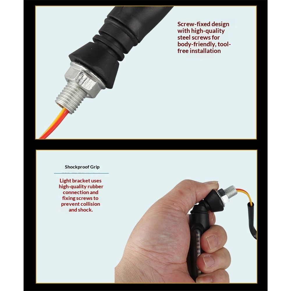 4PCS Motorcycle Indicators - Flowing Turn Signal Lights, Daytime Running and Brake Lights - 12V LED Amber White Red for Motorbike - Image 3