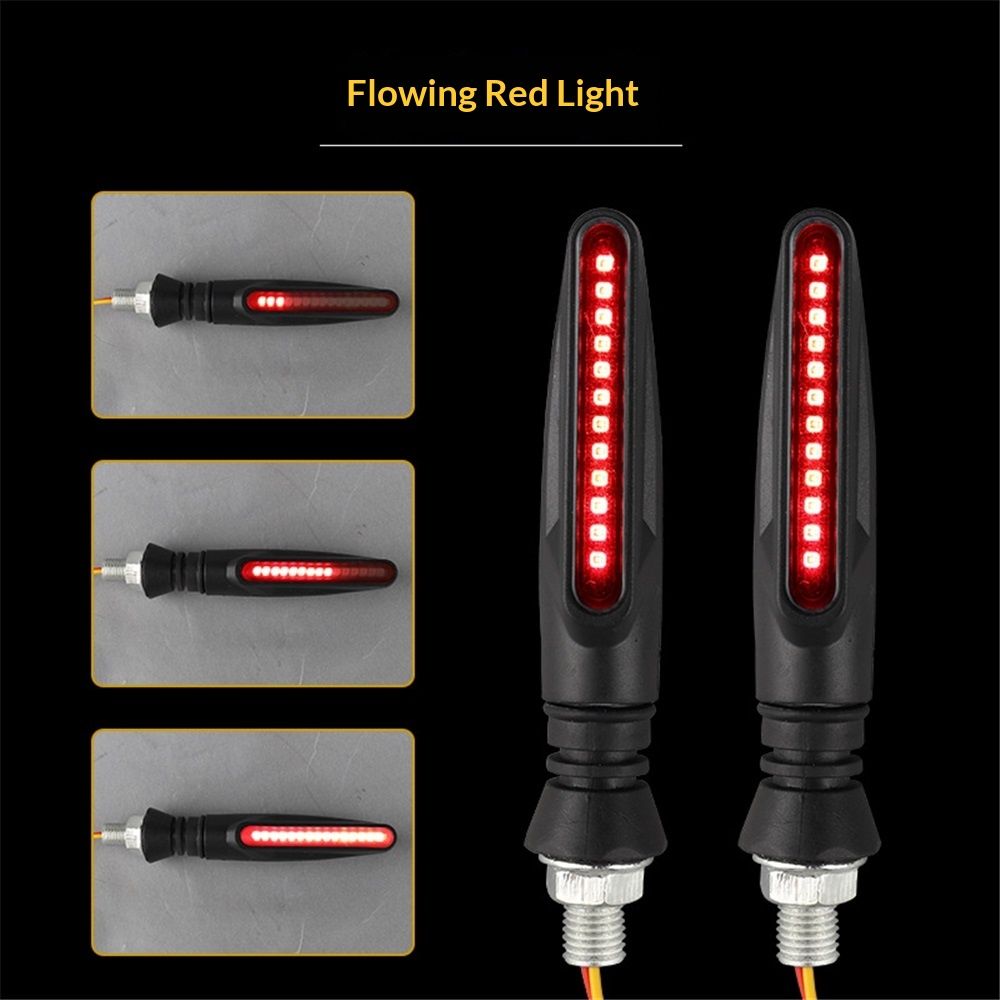 4PCS Motorcycle Indicators - Flowing Turn Signal Lights, Daytime Running and Brake Lights - 12V LED Amber White Red for Motorbike - Image 5