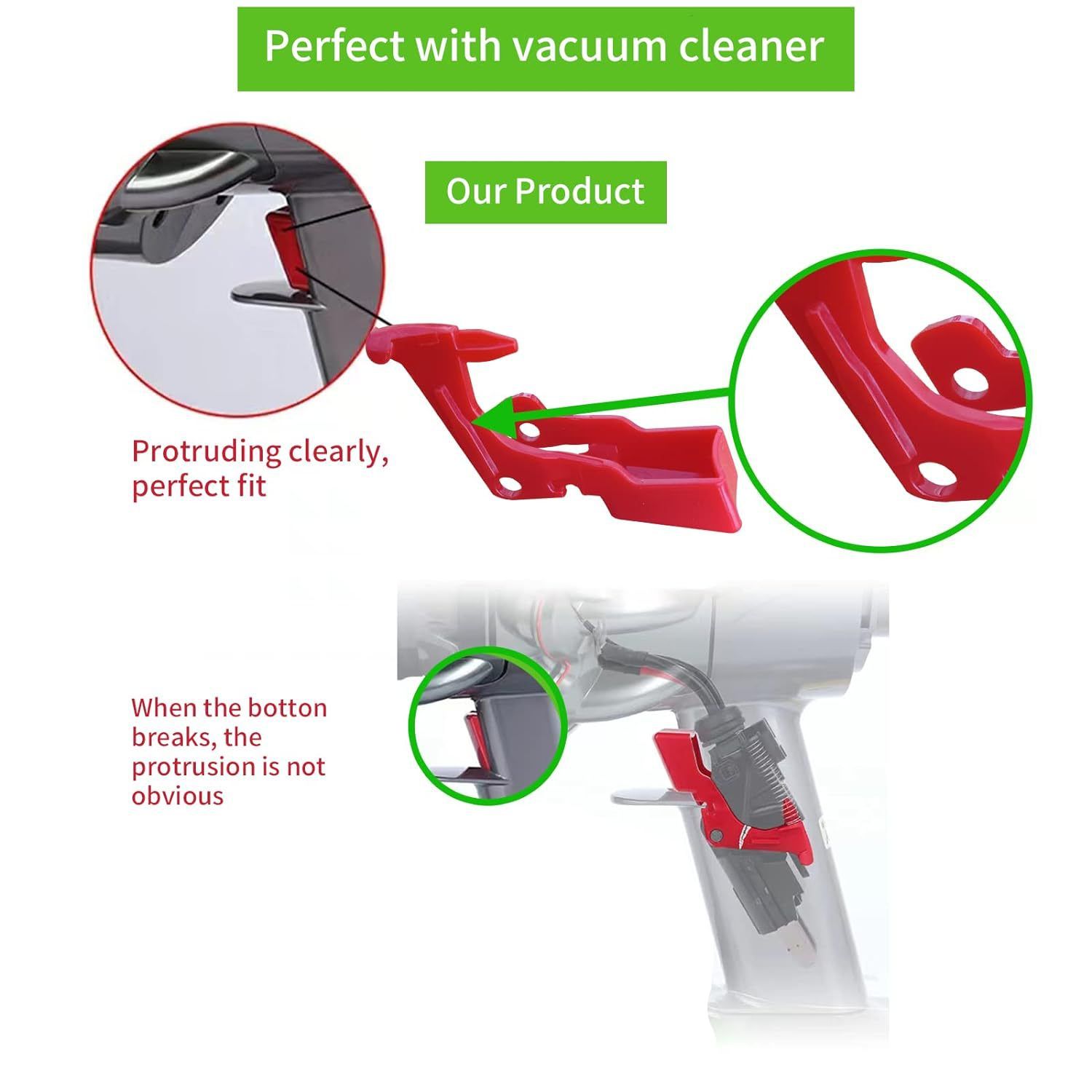 2PCS Upgraded Red Trigger Switch Button Compatible Cleaner Power Switch Button Replacement Parts with Repair Tools - Image 4