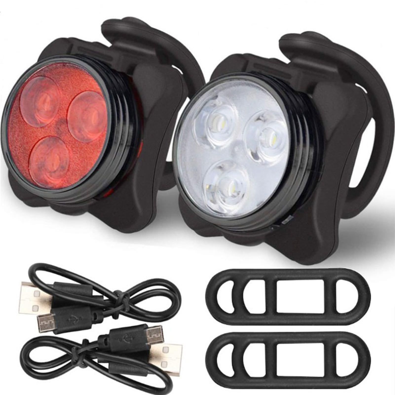 2pcs USB Rechargeable Bike Light, Waterproof Super Bike Lights for Night Riding 4 Light Mode Options Mountain Bike Headlight LED Lamp Bicycle Accessories - Image 1