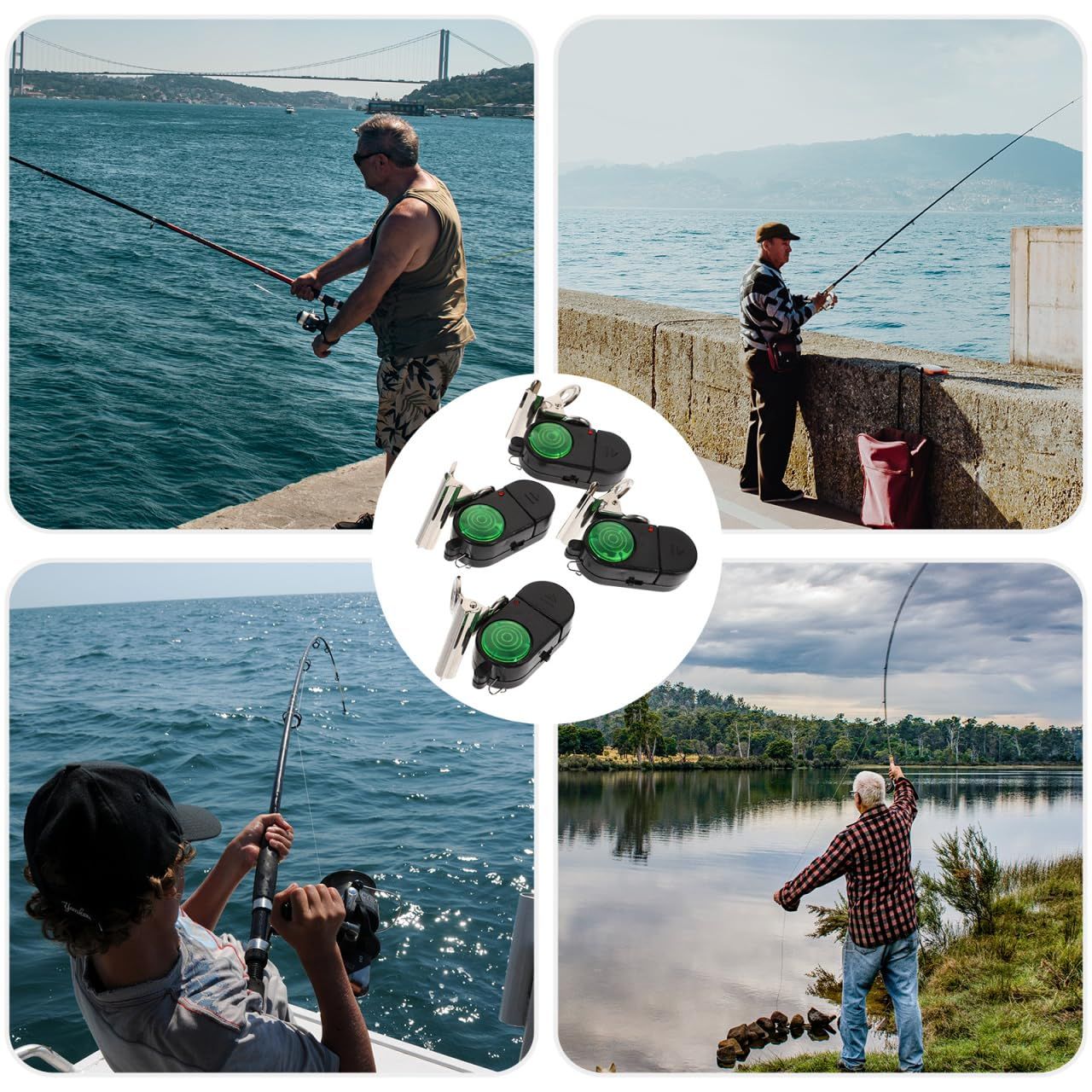 4PCS Fish Alarm Bite Indicator Sound LED Fishing Alarm Waterproof Battery Powered Clip on Fishing Rod Night Fishing Supplies - Image 2