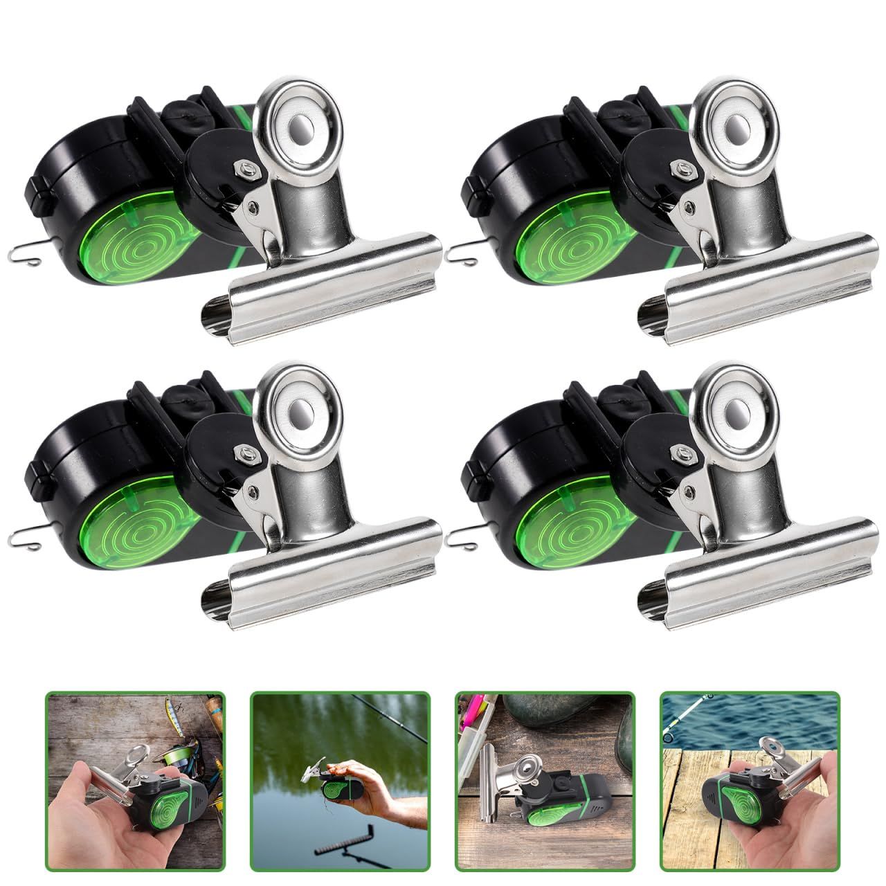 4PCS Fish Alarm Bite Indicator Sound LED Fishing Alarm Waterproof Battery Powered Clip on Fishing Rod Night Fishing Supplies - Image 3