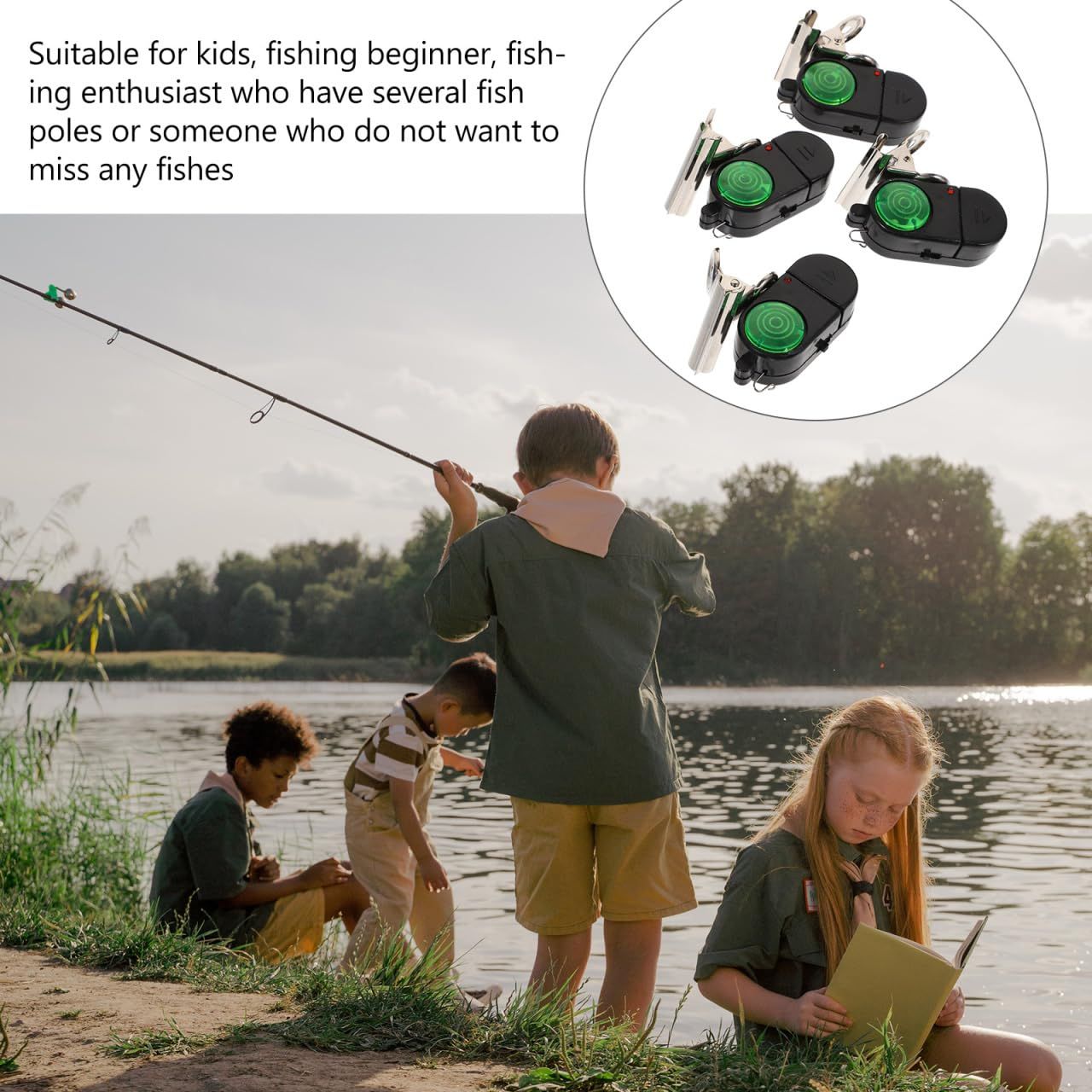 4PCS Fish Alarm Bite Indicator Sound LED Fishing Alarm Waterproof Battery Powered Clip on Fishing Rod Night Fishing Supplies - Image 5