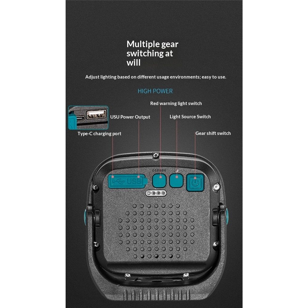 Working Lights, Mode Portable Magnetic Waterproof Drop Resistant Cordless Worklight Job Site Lighting for Garage Repair Camping - Image 4