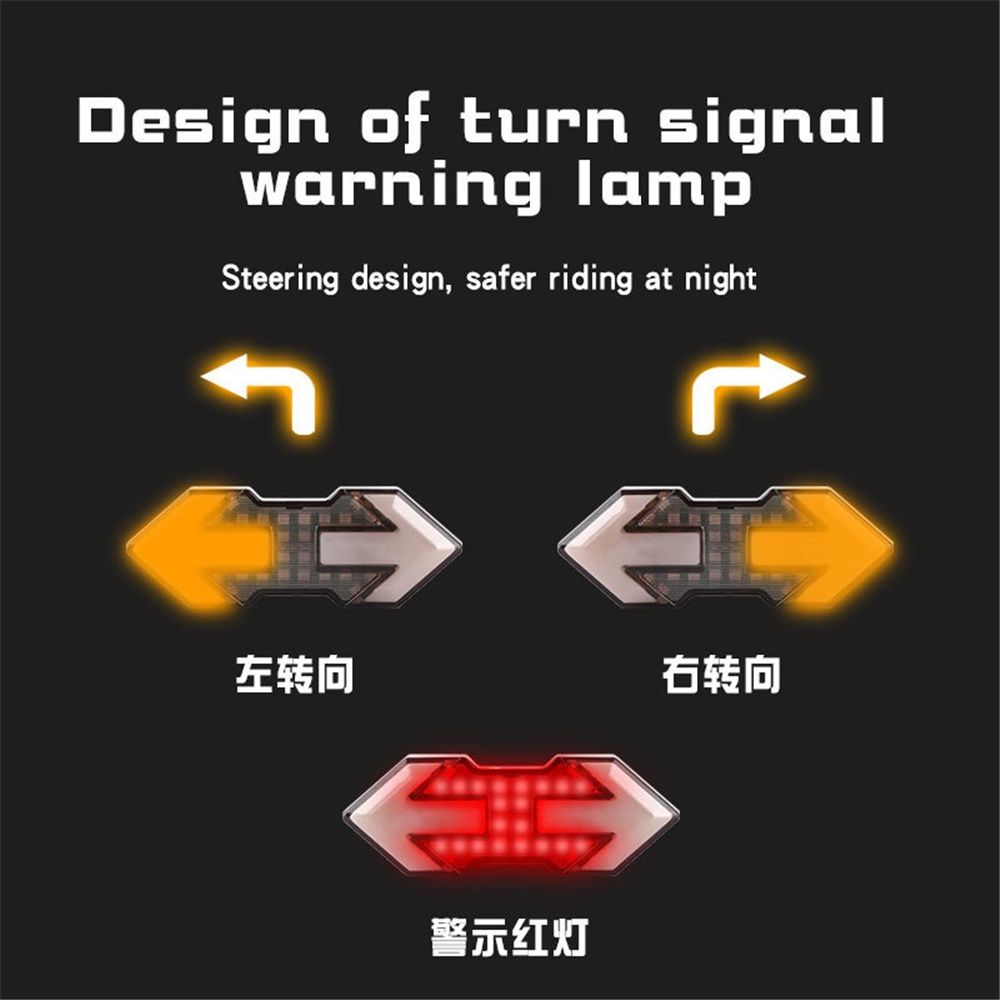 Bike Turn Signals,Bright Bike Tail Light with Turn Signals,USB Rechargeable LED Rear Bike Light, Wireless Remote Control Bike Blinkers,Waterproof Bike Safety Light for Night - Image 2
