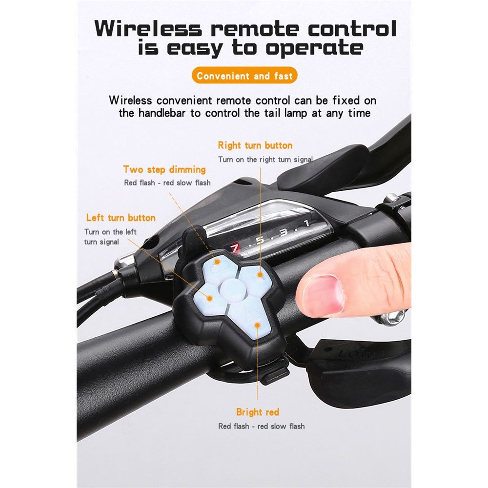 Bike Turn Signals,Bright Bike Tail Light with Turn Signals,USB Rechargeable LED Rear Bike Light, Wireless Remote Control Bike Blinkers,Waterproof Bike Safety Light for Night - Image 5