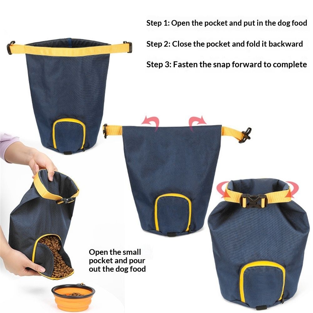 Pet Food Storage Bag,Dog Food Travel Bag Dog Travel Waterproof Kibble Storage Container(Blue Small) - Image 4