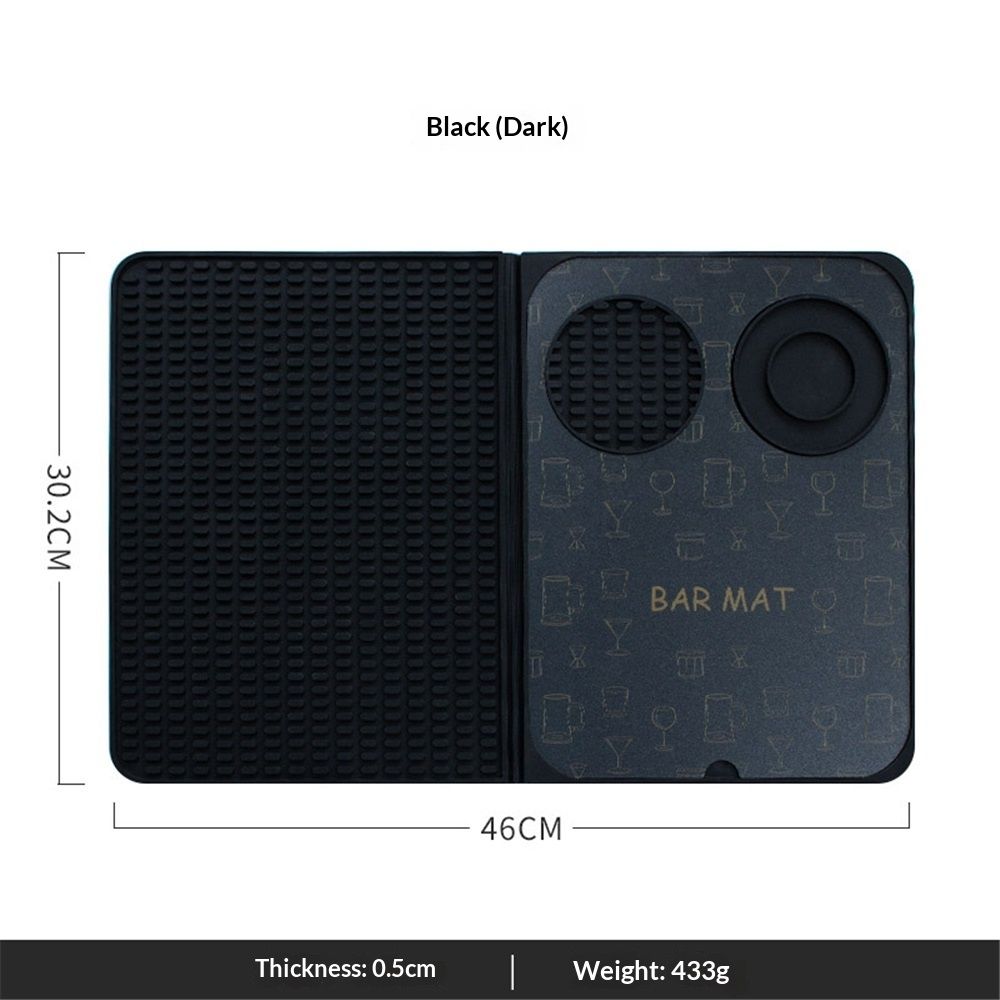 Bar Mat, Bar Accessories, Multifunctional Folding Cocktail Mat with Cutting Board, 18