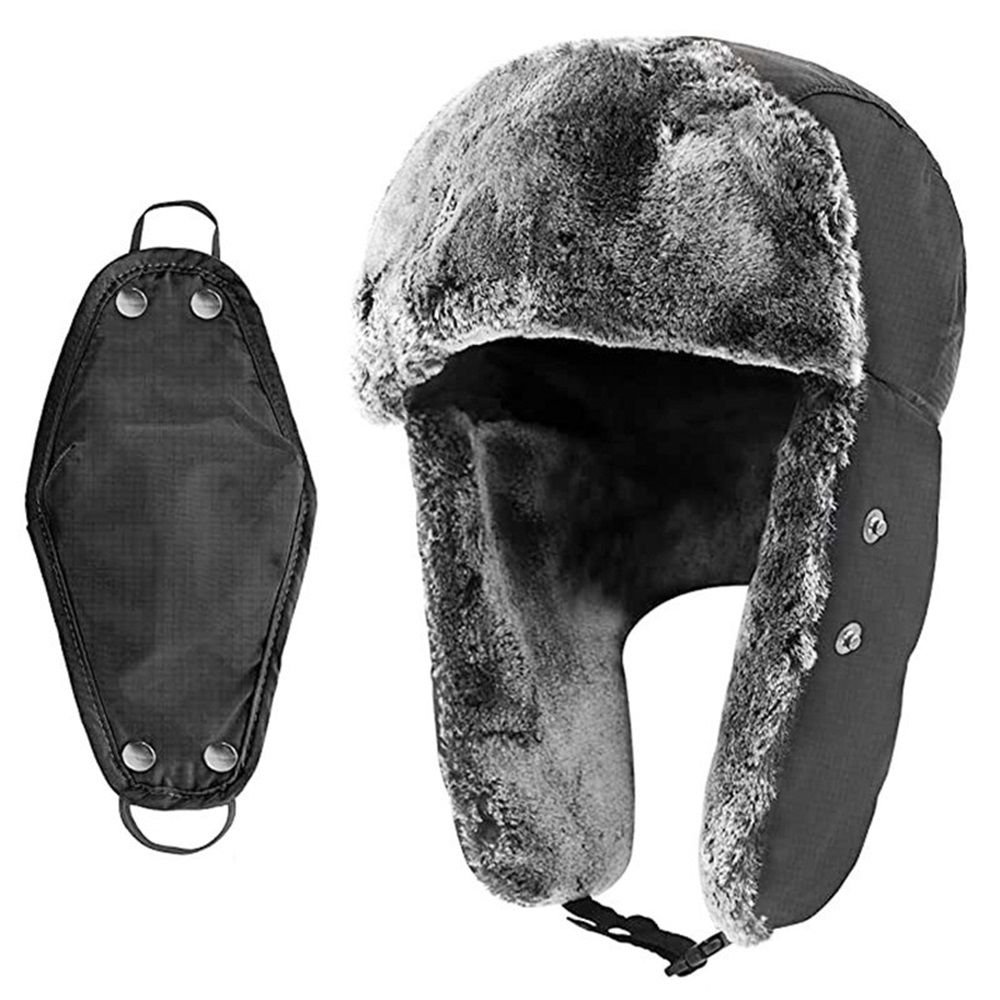 Winter Hats for Women Men Trapper Hat with Ear Flaps Warm Fur Fuzzy Hats for Cold Weather Trapper Hat Ear Flaps - Image 1